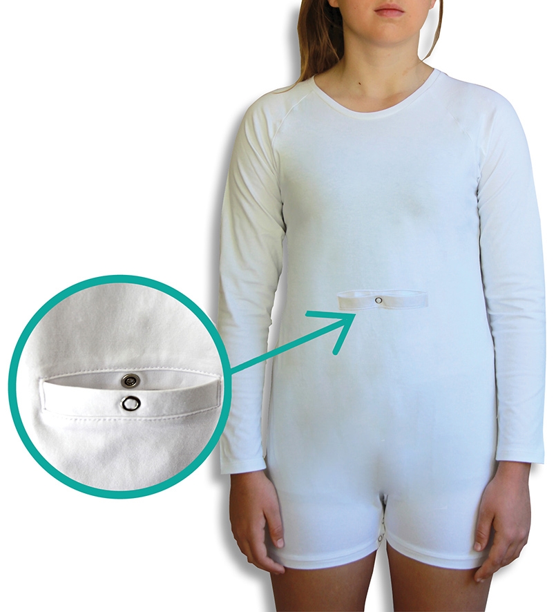 long sleeve bodysuit with access for gTube