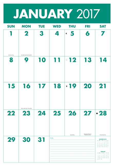 Extra Large Print Calendar - best wall calendar for people with low vision, with large fonts, bold letters providing high contrast