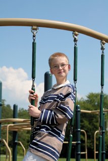 autistic boy in playground